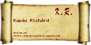Kapás Richárd névjegykártya
