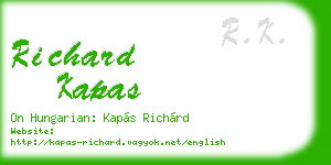 richard kapas business card