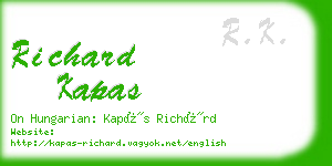 richard kapas business card